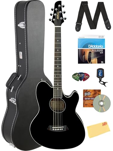 Ibanez TCY10E Talman Acoustic-Electric Guitar Bundle with Case, Tuner, Strap, D'Addario Strings, Picks, Austin Bazaar Instructional DVD, and Polishing Cloth