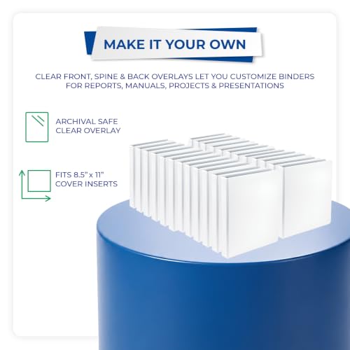 Image of Samsill Durable 1 inch 3 Ring Binder, D Ring Binder, 100% Recycled Chipboard, White, 24 Pack, Bulk