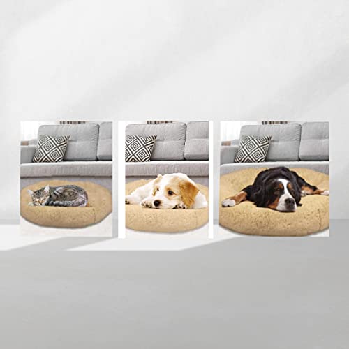 Mediashop Peaceful Pooch S - Flauschiges Hundebett & Katzenbett - gelenkschondendes Hundekissen - waschbarer Bezug - Hundekörbchen - Donut Kissen für Hunde & Katzen