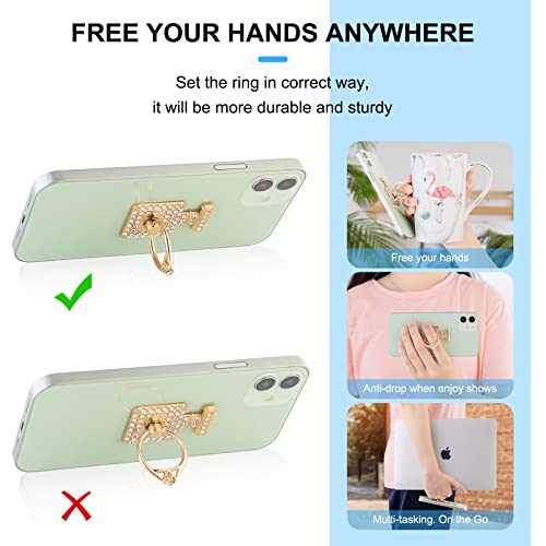 Perfume Cell Phone Ring Stand Holder Grip, 360° Cell Phone Ring Holder Stand Finger Kickstand, Perfume Cell Phone Ring Grip Holder For Back Of Phone, Cell Phone Ring Grip Holder Stand Diamond Gold #TOP3