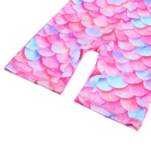 Image of TFJH E 1PCS Girls Short Sleeve Swimsuits UV 50+ Bathing Suits Sunsuits Zipper 2-14Y