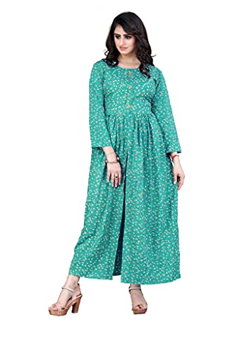 Image of H.E HAMZA ENTERPRISER Printed Crepe Material Brown Western Dress For Women