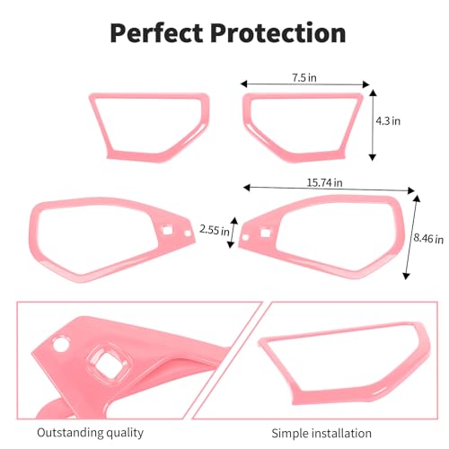 JWWY for Jeep JL Speaker Audio Player Trim Top & A Pillar Cover Trim for 2024-2025 Jeep Wrangler JL JLU & Gladiator JT 4xe Interior Accessories ABS 4PCS Pink by JWWY - Used condition - Image 5