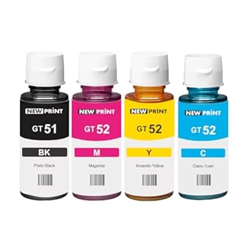 Kit 4x Tinta Compatível Para Hp GT51 GT52 GT53 Ink Tank 416 412 116 316 Smart Tank 517 581 532 617 674 Deskjet GT 5822