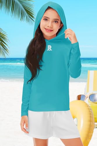 Image of Remimi Kids Sun Shirt Rash Guard Quick Dry Sun Protection Athletic Hoodie Hiking Shirts 3-12 Years
