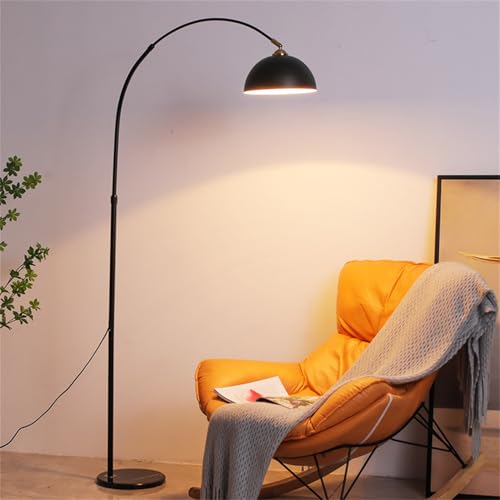 Lámpara de pie de arco negro para leer cómodamente en el sofá del salón 2