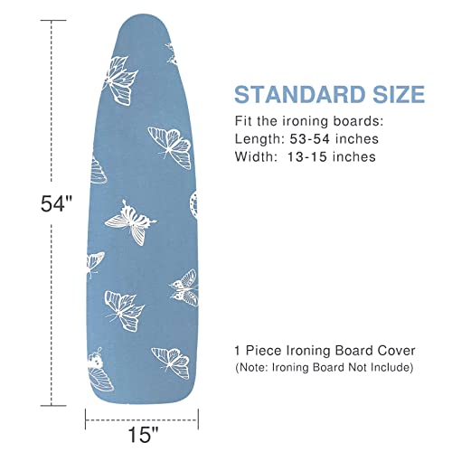 VividPaw Ironing Board Cover and Pad, Standard Size 15x54, Thick Padding, Elastic Edge, Resist Scorching, Adjustable Fastener, Heavy Duty Floral Iron Board Covers (Butterfly) by VividPaw - Image 5