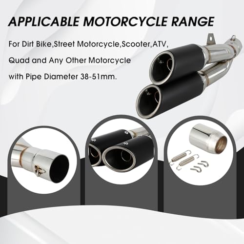 Motorrad Auspuff Jfg Racing 1.5-2 Zoll Doppel Auspuff für verschiedene Modelle