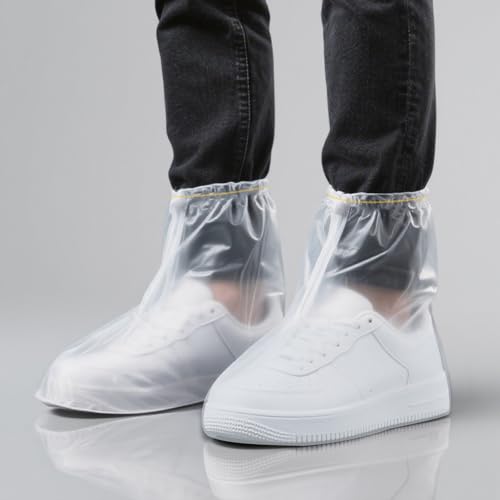 Schuhüberzieher transparent wasserdicht rutschfest 10 Stück für Damen Herren - Outdoor Camping Wandern Reisen Schuhe schützen