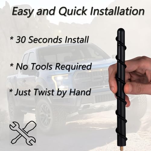 Image of Antenna for Ford F150 2009-2026 & F-150 Raptor Ford Bronco Pickup Truck Antenna Stubby Replacement, Internal Copper Coil for Enhanced Reception, Car Wash Proof, 7 inches Rubber Antennas