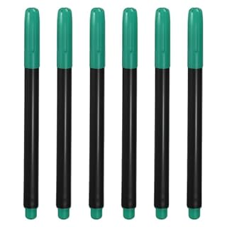 PATIKIL Dark Green Permanent Fabric Markers for Cloths, Permanent Markers Set Fabric Pen on Plastic Wood Stone Metal and Glass for Coloring Drawing Writing Marking, 6Pack
