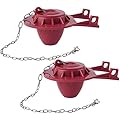 Hibbent 2 Pack 2-inch Universal Toilet Tank Flapper, Long Lasting All Rubber Seal Flapper Replacement Compatible with American Standard Water Conserving, High Performance, Easy to Install- Red