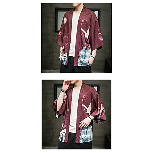 Seidarise Men's Haori Jacket Kimono Cardigan Yukata Noragi Happi Coat
