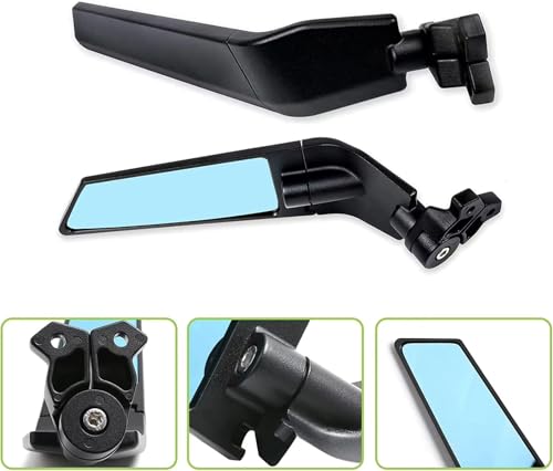 Espejos retrovisores de motocicleta para Suzuki CBR ZX6R espejo de aluminio blanco regulable 5