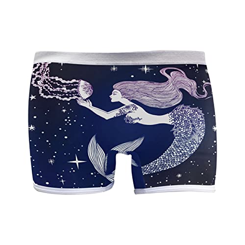 Linomo Boxer pour femme avec étoiles galaxie, sirène, méduse, multicolore, XL Cover