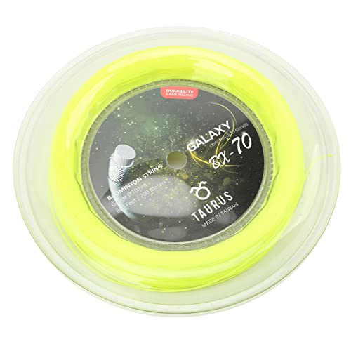 POENVFPO Nylon Badminton Racket String, 0.7mm Diameter, 200m Length with Excellent Elasticity, Strength, for Advanced Players and Team Training (Fluorescent Yellow)