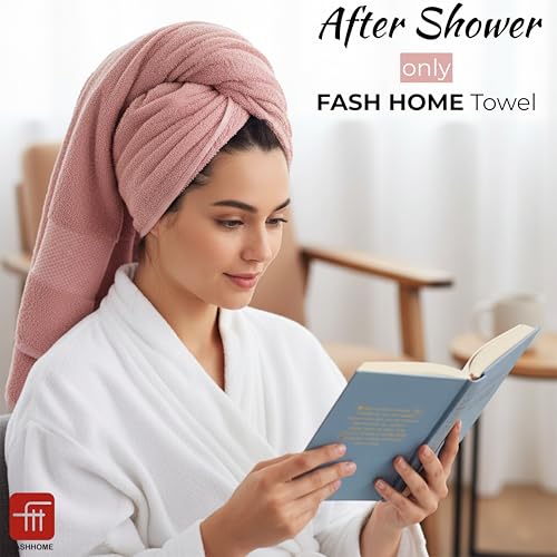 Image of Fash Home 600 GSM Combed Cotton Bath Towel 75x150 cm - Ultra Soft, Quick Dry, Highly Absorbent, Luxury Bathroom Towel, 1 Piece (Peach)