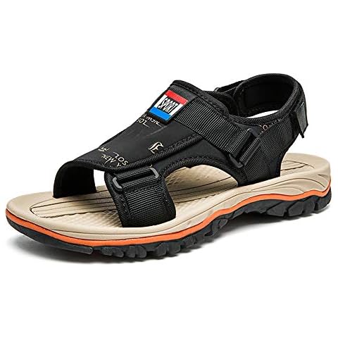 Men Open Toe Sandals Casual Outdoor Beach Slippers Flip Flops for Summer Sport Shoes Plus Size s Black Cover