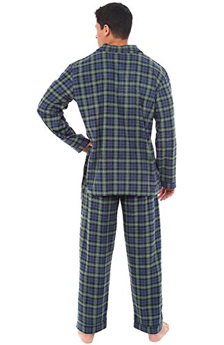 Alexander Del Rossa Men's Soft Plush Fleece Pajama Lounge Set, Warm Long Sleeve Shirt and Pants, PJ Blue and Green Tartan Plaid XL Tall (A0330P23XLT)2