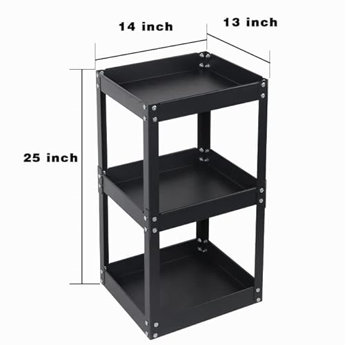 Tankstorm Tool Chest Heavy Duty Cart Steel Rolling Tool Box With Adjustable Shelf Inside And Lockable Drawers And Doors (Tz15-Sh3-Bk) #TOP3