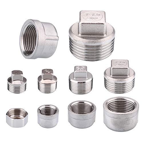 1Pcs 304 Stainless Steel Square Head Plug 1/8