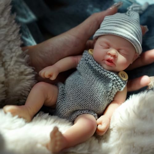 Muñeca Mini Reborn Silicona 7 pulgadas MYREBABY miniatura 1