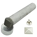 Bluemoona 20 Set - 12mm 1/2' Pyramid Rapid Rivet Stud Nickel With Setting Tool 4 Leather Craft