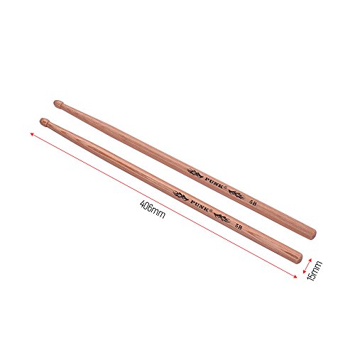 Baqueta Yinhing 5B de madera de Hickory para batería, superficie lisa, volumen bajo, para jóvenes y bandas de rock miniatura 5