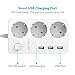 JSVER Regleta Enchufe con USB,3 Puertos de USB y 3 Tomas, Regletas...