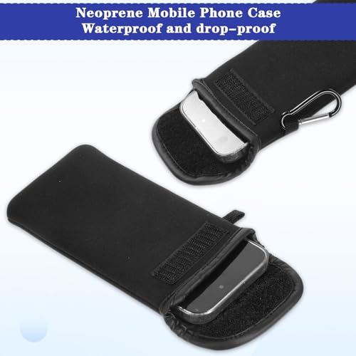 GEEHUA Universelle Handytasche mit Umhängeband, wasserdichte Neopren Handysocke, Handy Tasche für Wandern und Reisen, Handytaschen mit Schnalle (17,5 x 9 cm)