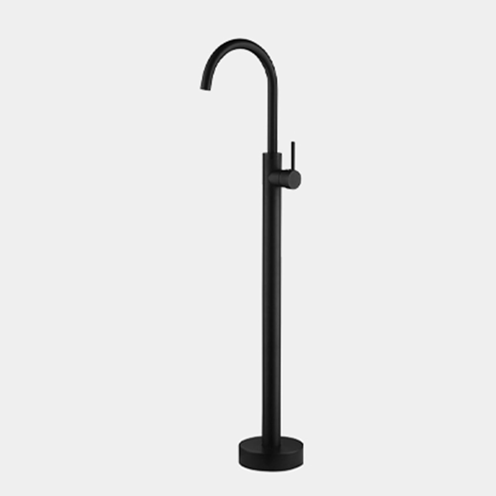 HADECOLL Free Standing Floor Bath Taps Standing Sink Faucet Hot And Cold 360° Swivel Freestanding Bathtub Faucet, Chrome,Black