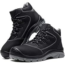 DRKA Mens Steel Toe Work Boots Water Resistant Safety Shoes
