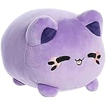 Aurora® Enchanting Tasty Peach® Ube Purple Yam Meowchi Stuffed Animal - Bright & Colorful Design - Showpiece Plush - 7 Inches