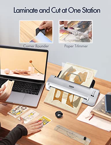13-Inch Thermal Laminator with Paper Cutter & Corner Rounder – Fast Warm-Up, Jam-Free, Includes 10 Pouches – for Teachers, Crafts & Office Use image 8