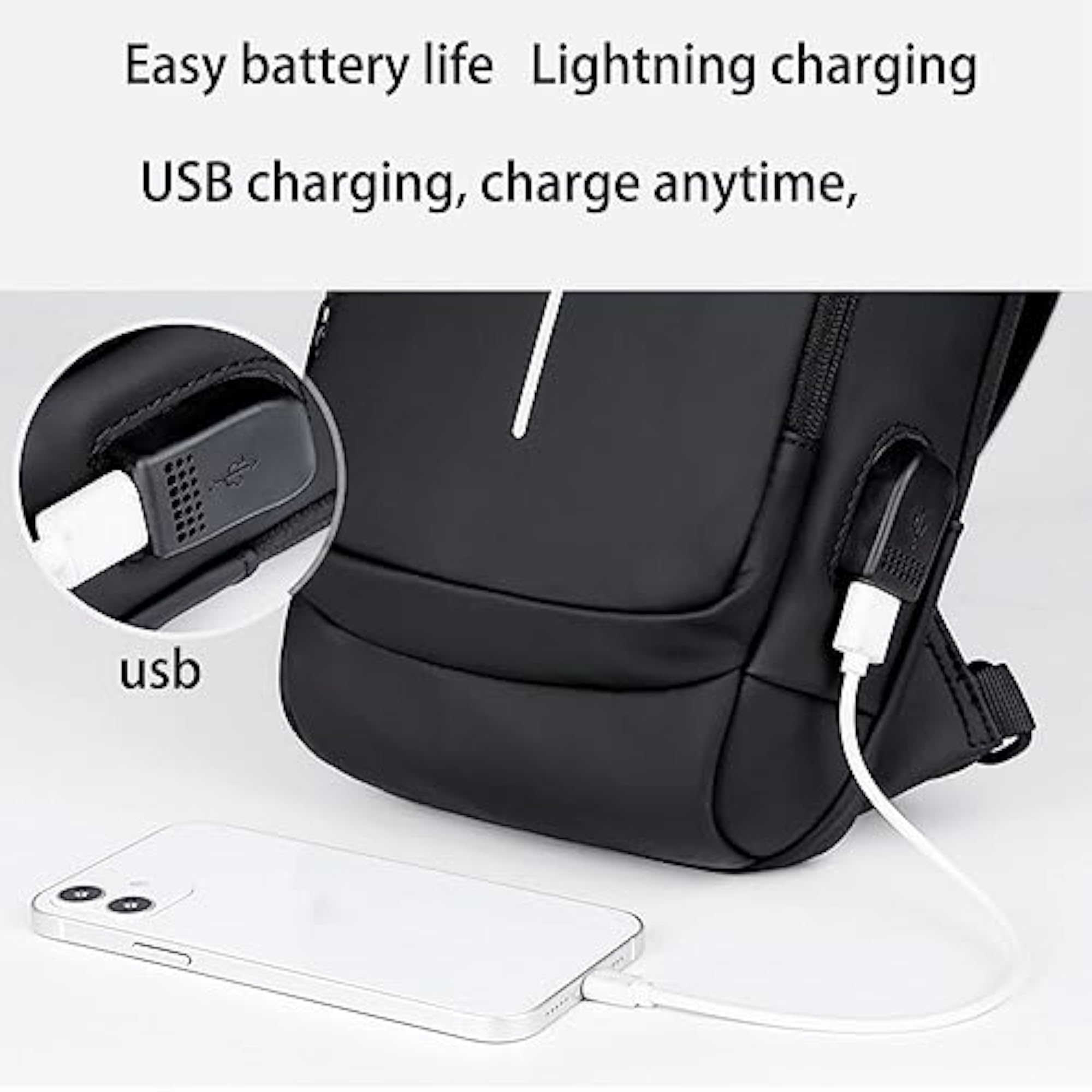 Anti Theft Sling Bag with USB Charge Feature