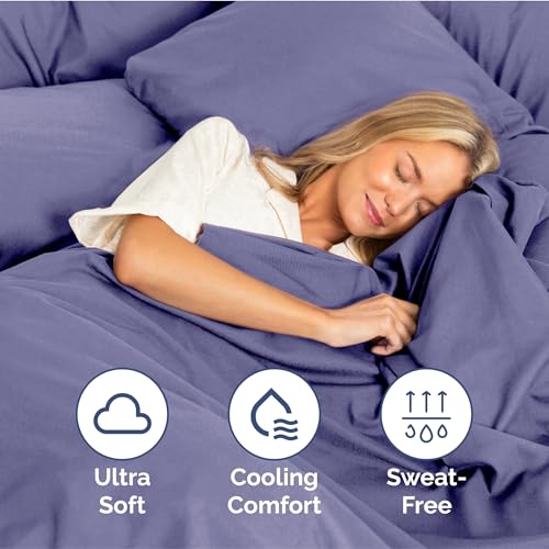 Image of King Size 4 Piece Sheet Set - Ultra Soft & Cooling Sheets - French Violet | Fits 8 Inch to 16 inch Mattress, Wrinkle Free & Fade Resistant with Deep Pockets, Breathable, Comfy Hotel Luxury Bedding