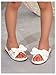 GORGLITTER Girl's Slip on Sandals Bow Sandals Round Open Toe Beach Sandals White 2.5
