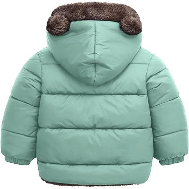 Tricycle Clothing Kids Boys & Girls Unisex Warm Full Sleeves Reversible Quilted Furr Jacket With Hood (4-5 Year, Green)