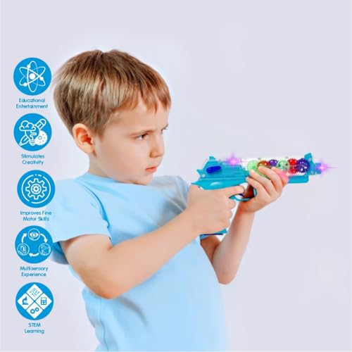 Image of Aditi Toys Transparent Gear Gun Toy for Kids, Electric Concept Gear Gun with Moving Gears, Vibration, Music & Lights for Kids Above 3 Years, BIS Approved (Blue)