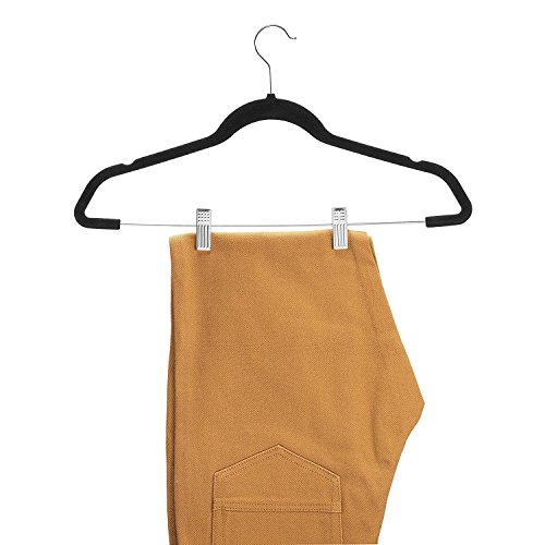 Premium Velvet Skirt Hangers (30 Pack) Non Slip Velvet Pants Hangers with Metal Clips, 360° Hook, Durable Ultra Thin Space Saving Velvet Hangers, Notched Clothes Hangers for Suits, Dress & Shirt