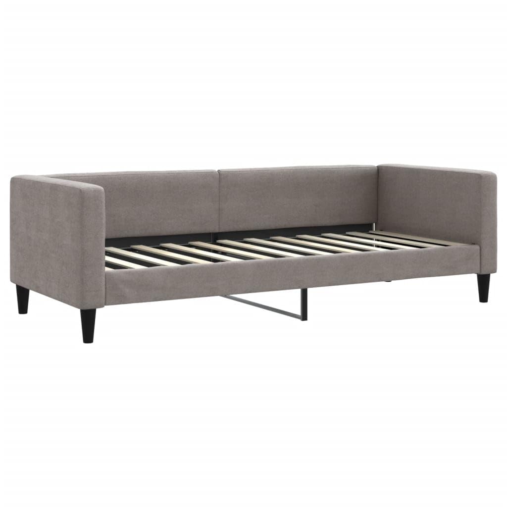 Brokky 353981 Letto da Giorno Tortora 80x200 cm in Tessuto Divano Letto,Giroletto, Singolo, Matrimoniale, Moderna