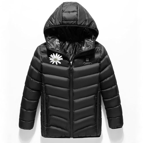 Boys Girls Heated Down Jacket USB Charging Hooded Heated Coat Kids Full Zip Outwear 3 Heated Zones Heated Body Warmer3