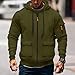 Combat Tactical Mens Zip Up Hoodie Oversized Cargo Hoodie Heavyweight Fleece Full Zipper Fashion Sweatshirt Fall Fashion Plain Jacket abrigos para hombres sin capucha(Green,XL)