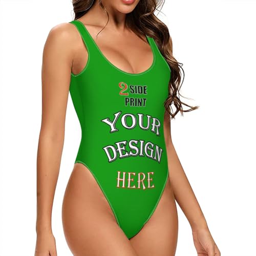 Custom Swimsuits for Women Personalized One Bathing Suits with Picture Logo Text Design Your own Print Front/Back2