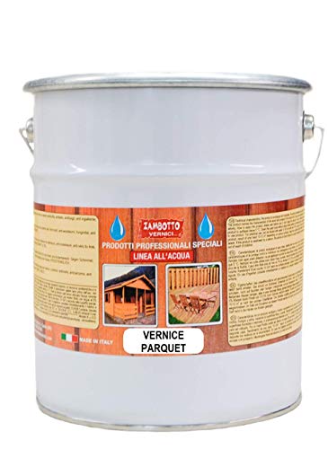 ZAMBOTTO VERNICI Vernice per parquet all'acqua TRASPARENTE (LINEA 50) da 2,5 a 10 litri (2,5L, Satinato 30 gloss)