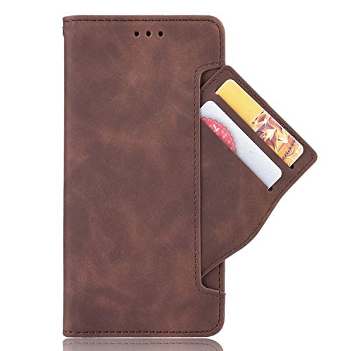 Dhongf Fundas para movil Motorola Moto G8 Play,Funda Móvil Motorola Moto G8 Play Magnetica Hebilla Antigolpes Funda con Solapa para Motorola Moto G8 Play Marrón