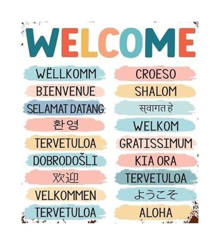 Poster de bienvenue inclusif pour célébrer le vivre-ensemble et l'harmonie au quotidien