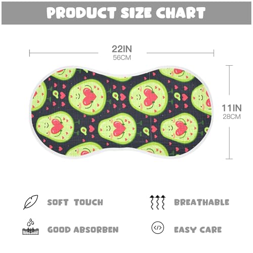 xigua Cartoon Avocados Muslin Baby Burp Cloths Set of 4, Super Soft & Absorbent Burping Rags, Cotton Burp Clothes Shower Gift for Newborn, Baby Girls and Boys4