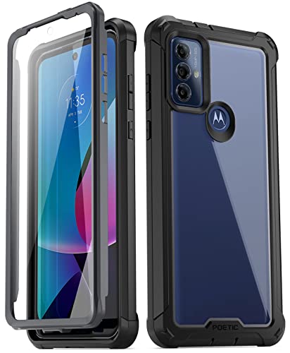 Poetic Guardian Case for Motorola Moto G Play (2023), [20 FT Mil-Grade Drop Tested] Full-Body Hybrid Shockproof Bumper Cover with Built-in Screen Protector,Black/Clear