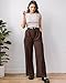 GRAPENT Womens Flowy Wide Leg Trousers Old Money Clothes Women Summer Pants Business Casual Brown Trousers Size Large